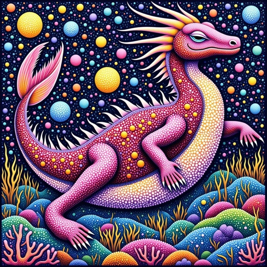 A Sea Monster in Slumber, Pointillist Masterpiece