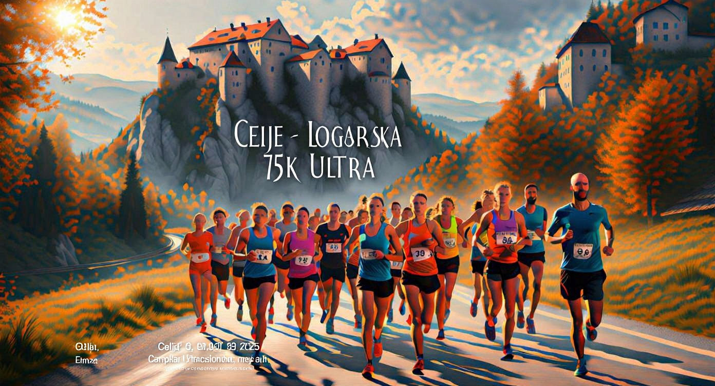Billboard for CELJE - LOGARSKA 75K Ultra Marathon Event