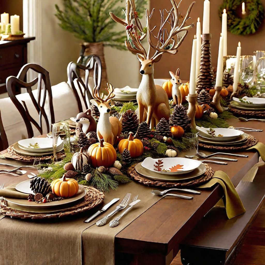 Whimsical Woodland Thanksgiving Tablescape