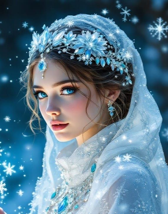 Ethereal Winter Fairy in a Glowing Cloak