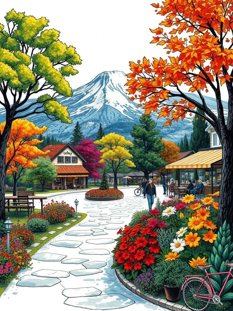 Winter Wonderland Scene in Vibrant Post-Impressionist Style