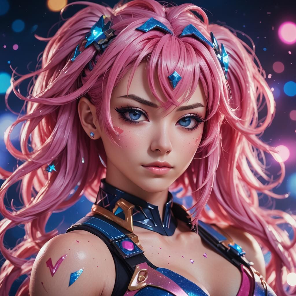 Anime Woman Portrait with Magical Girl Outfit