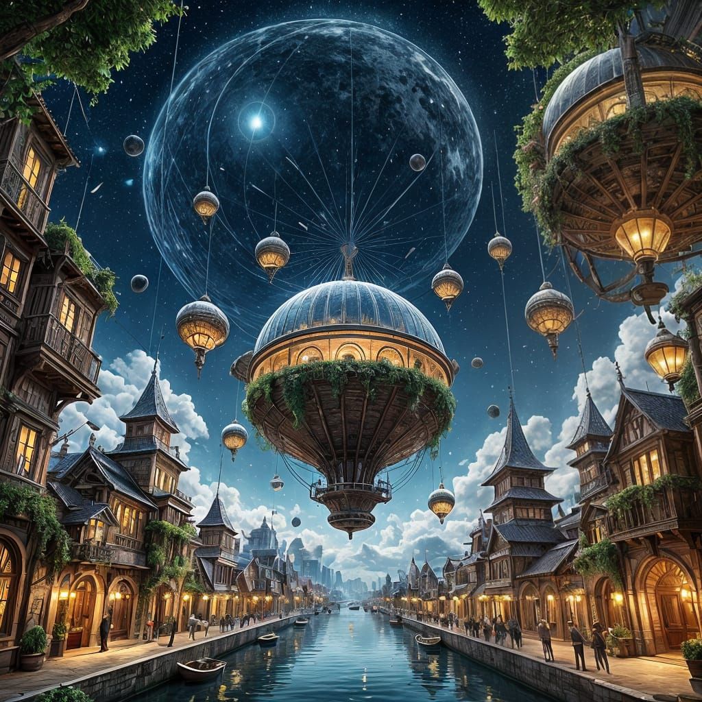 Floating City of Laputa in Ethereal Harmony