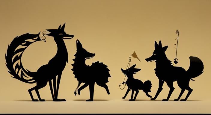 Reynard the Fox in Silhouette Animation Style