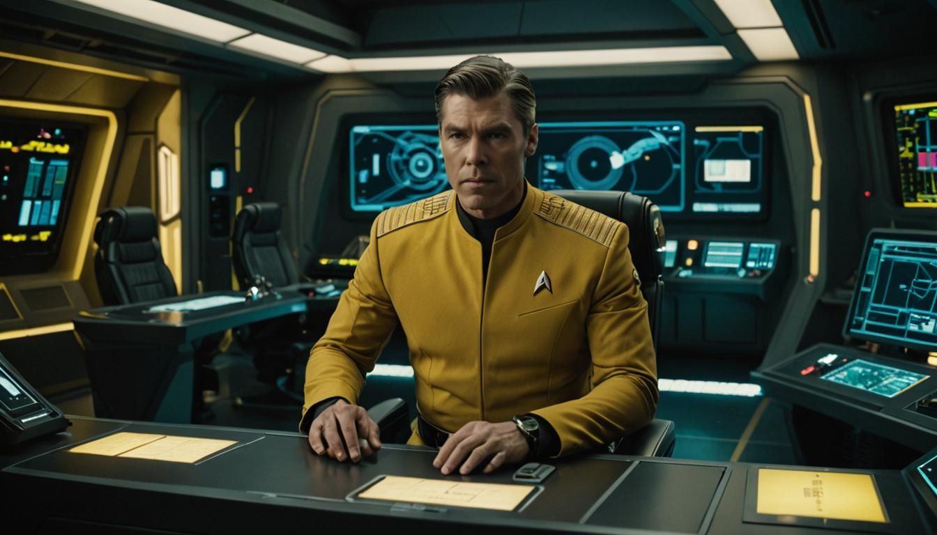 Captain Pike in Star Trek Control Room