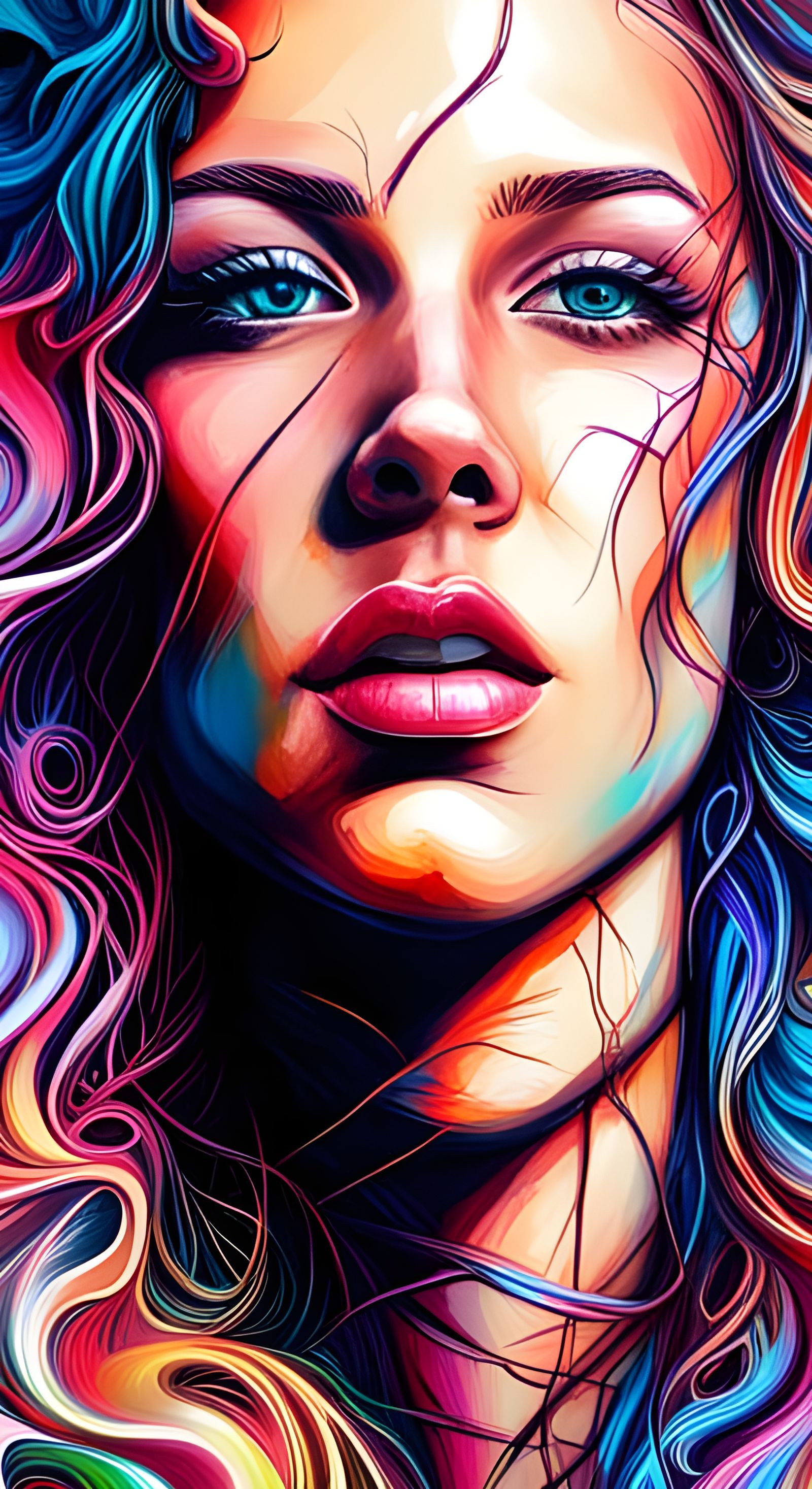 Colorful Graffiti Art of Beautiful Australian Woman