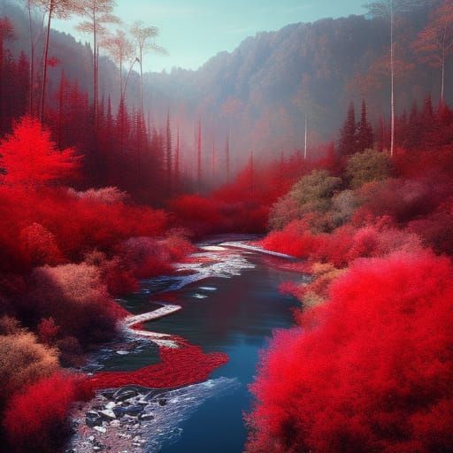 Alien World: Red Trees and Crystal River
