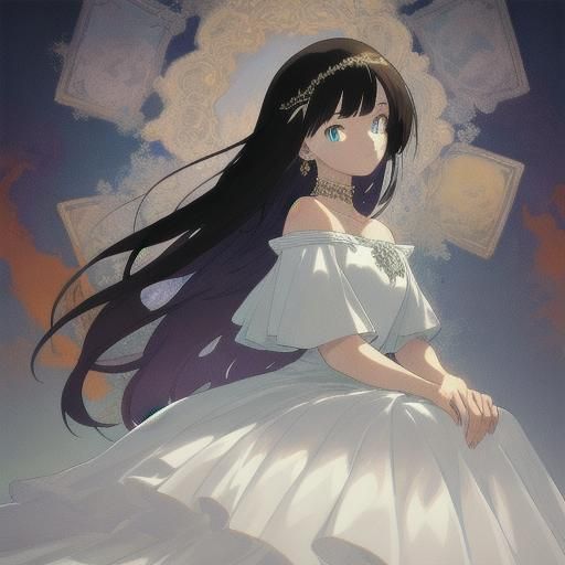 Elegant Woman at Formal Event in Pop-Up Collage Style