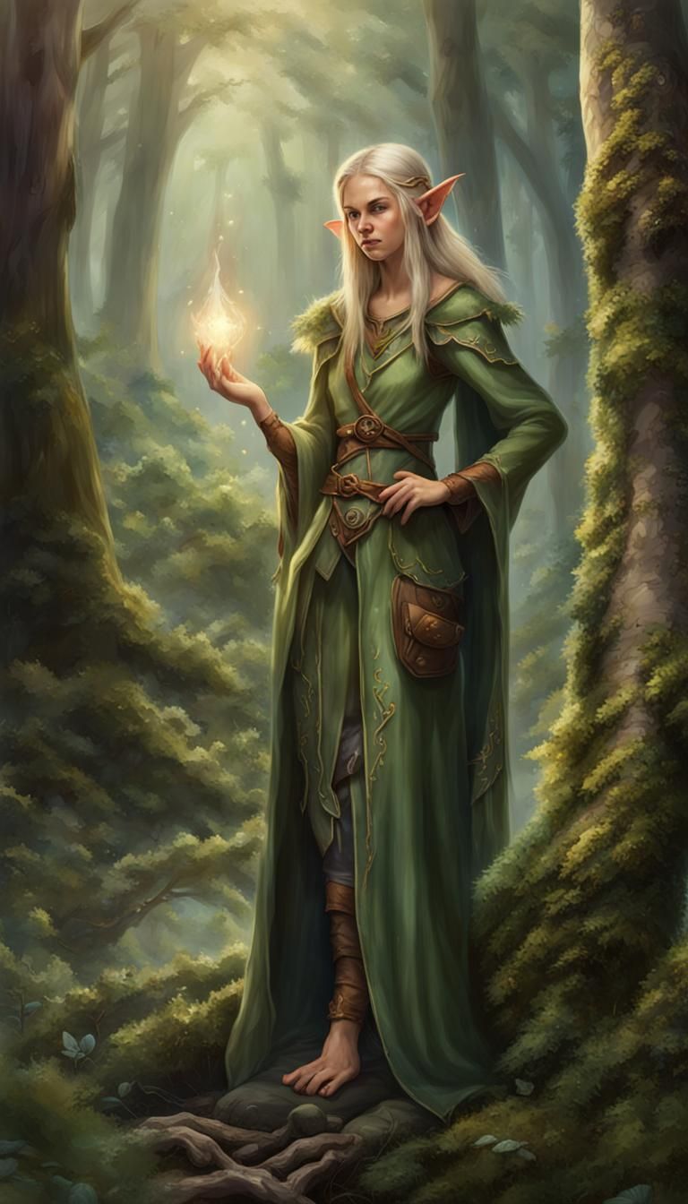 Enchanted Elves Healing Forest with Magic