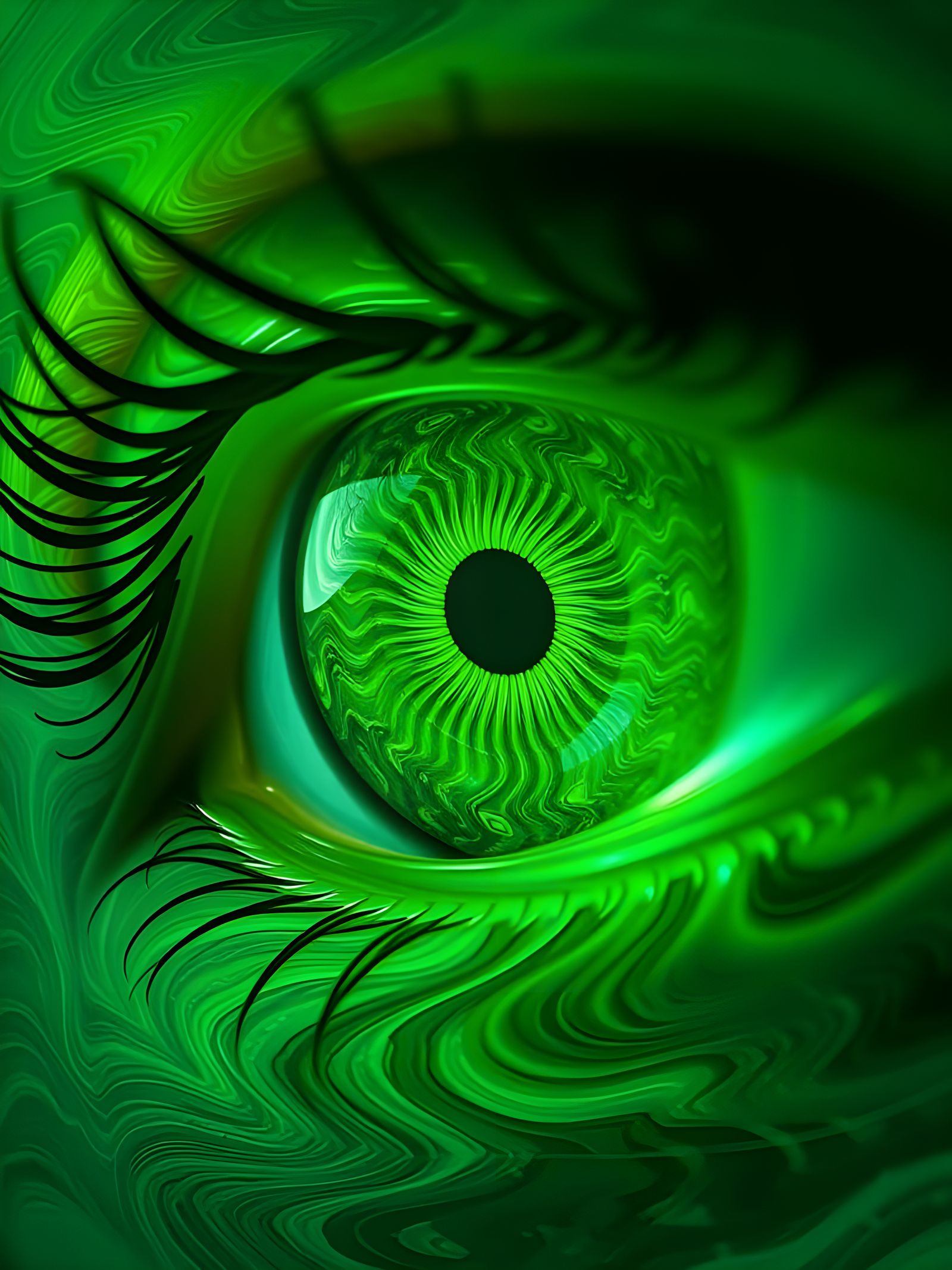 Emerald Eyes: A Hypnotic Whimsigoth Kaleidoscope