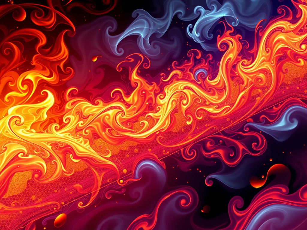 Futuristic Burning Flames: Surreal Abstract Concept Art