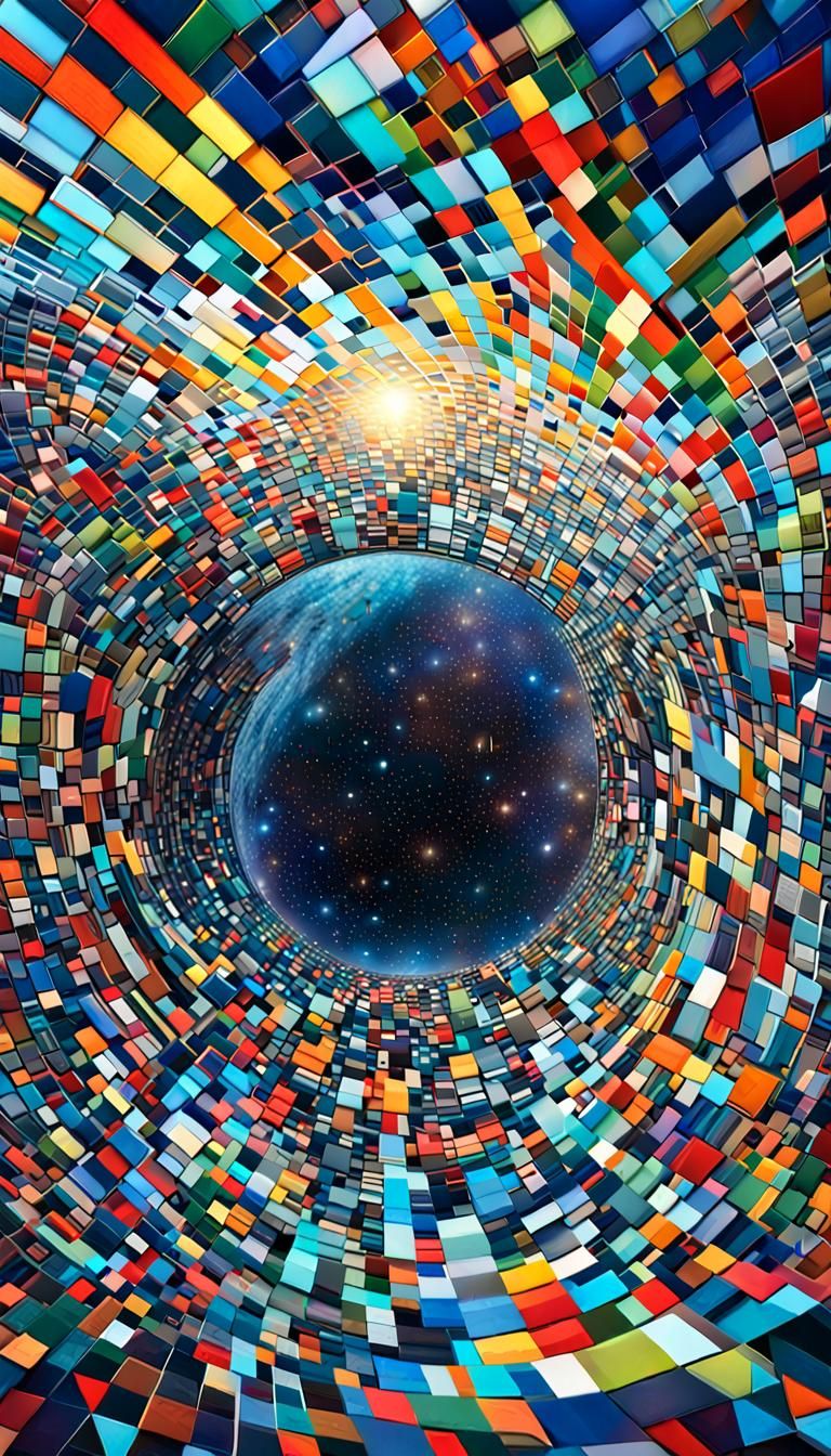 Serene Futuristic Abstract in Geometric Style