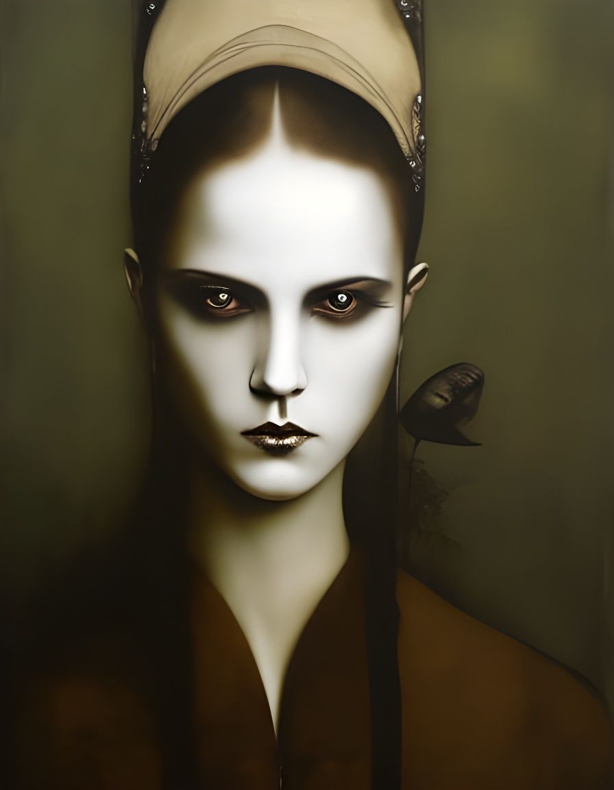 Dark Portrait with Inky Background