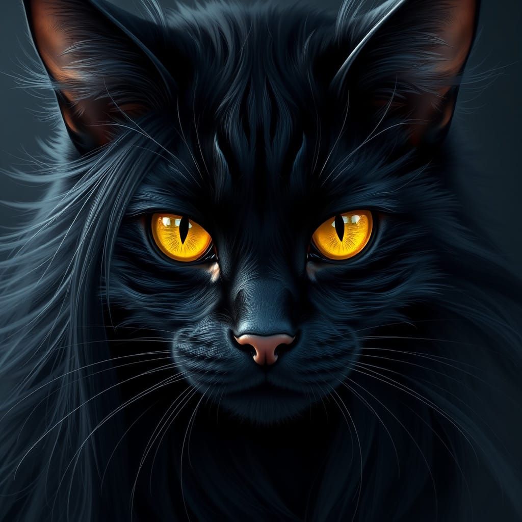 Surreal Feline Goddess in Fantastical Realm