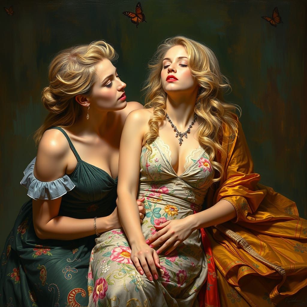 Blonde Beauty in Art Nouveau Style