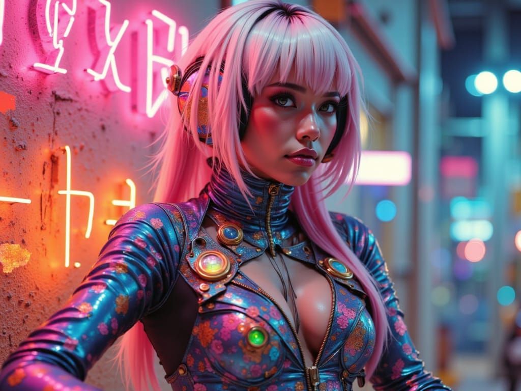 Jimin as Fairycore Motorbike Rider in Pastel Techwear