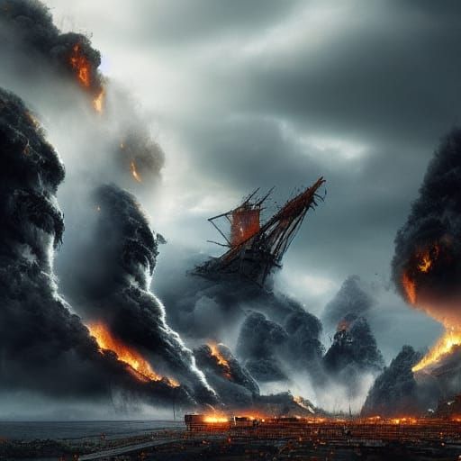 Epic Natural Disaster: Dramatic Digital Matte Painting