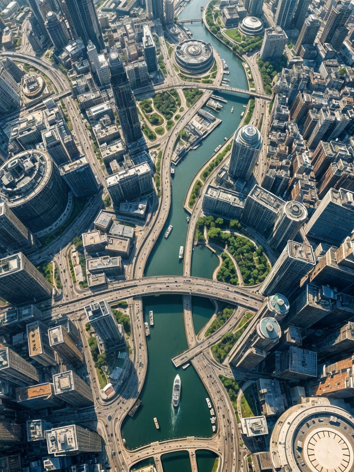 Bird's Eye View of a Vibrant Cityscape