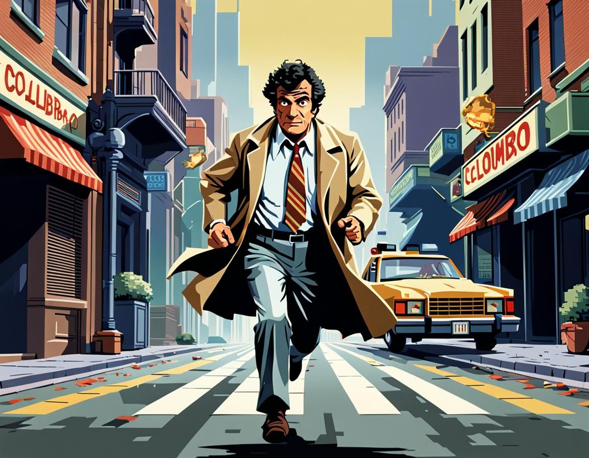 Detective Columbo as 2D Pixel Art Game Character