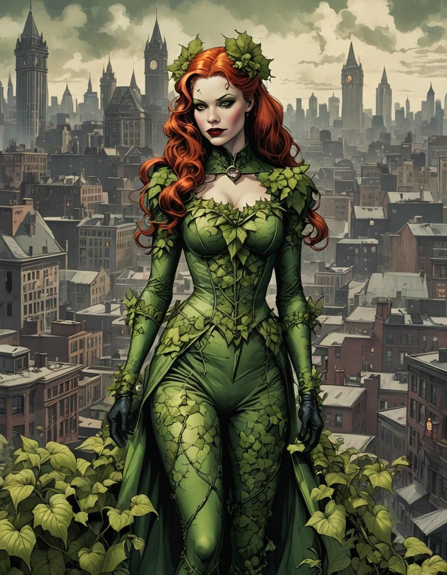 Victorian Poison Ivy in Gotham City