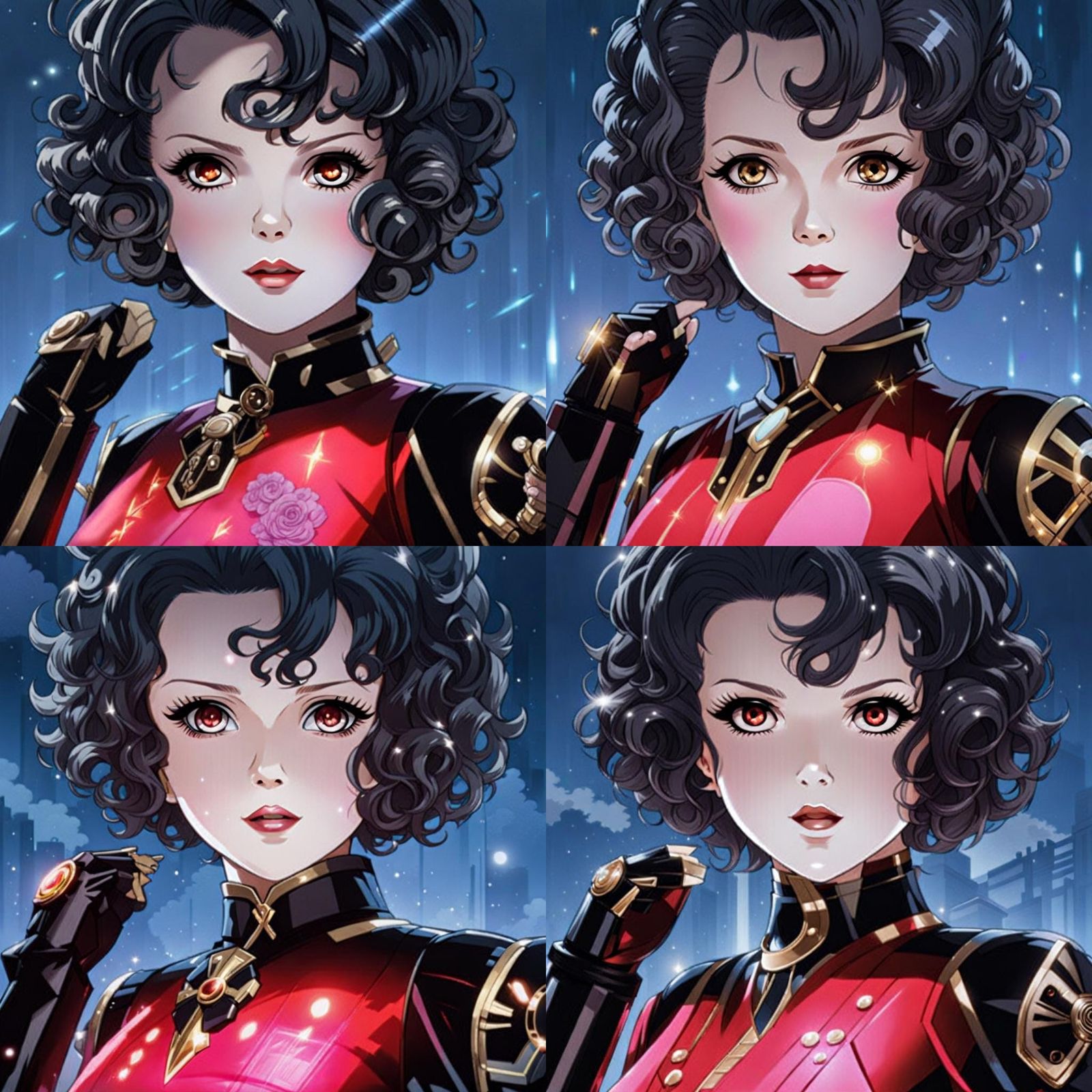 Ultra Detailed Depth Map effect Anime Style portrait of Adult  Shirley Temple with black hair as a scary looking Realist...