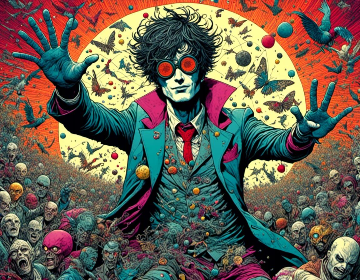 Surreal Comic Book Scene