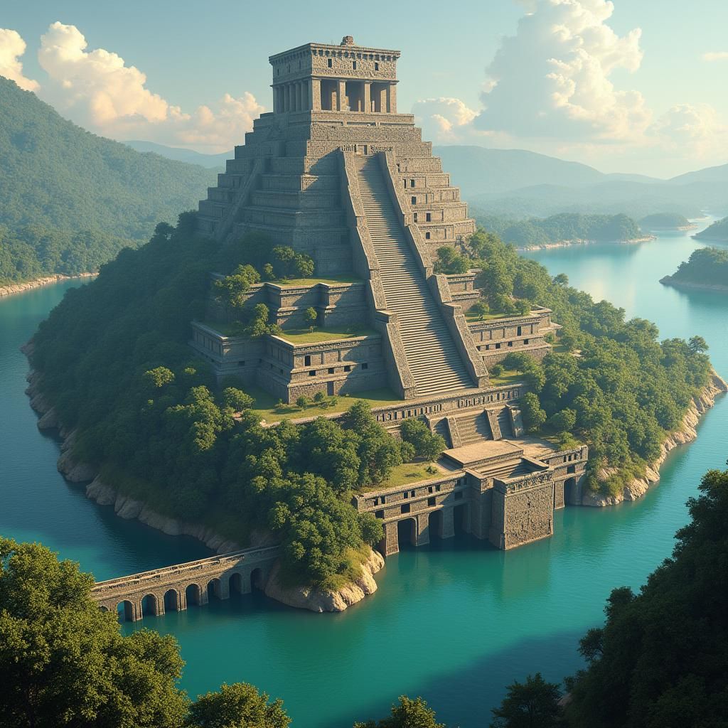 Majestic Aztec Capital Cityscape: Tenochtitlán