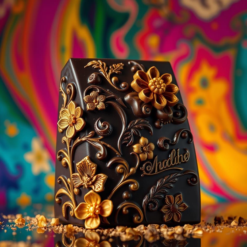 Luxurious Chocolate Masterpiece in Dramatic Digital Art