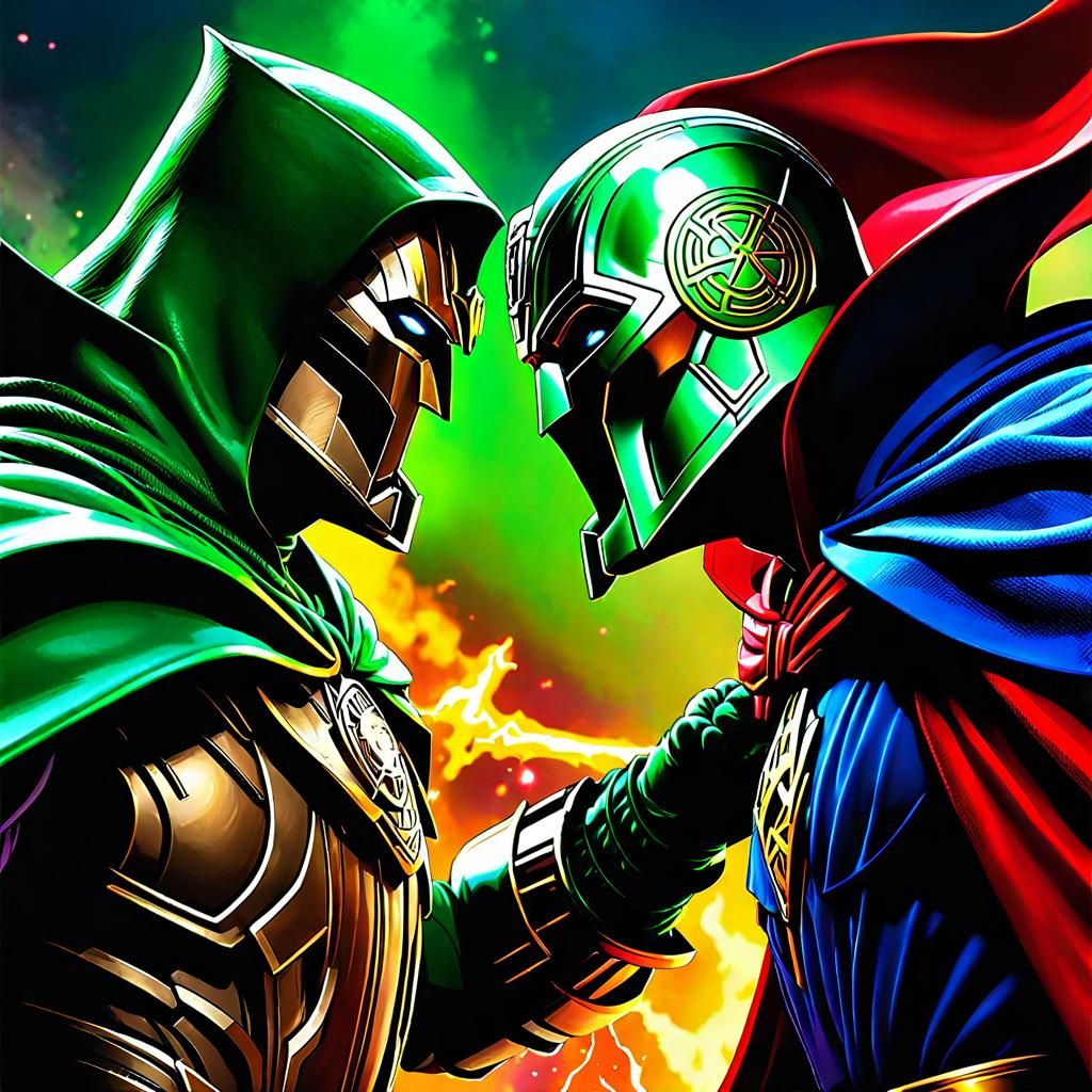 Doctor Doom and Doctor Strange face off