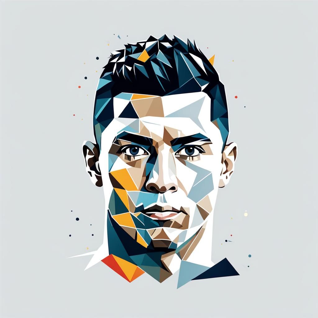 Geometric Ronaldo Portrait Vector Illustration