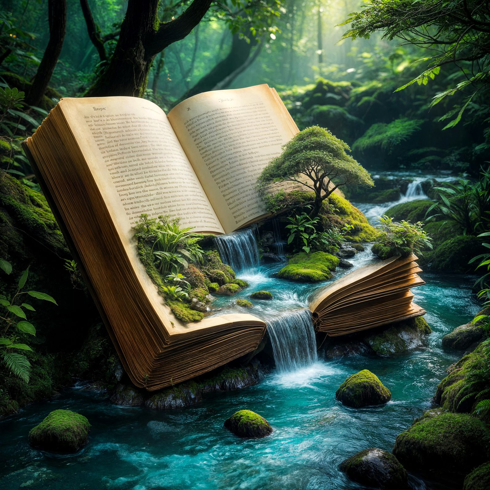 Magical Open Book Reveals Miniature Forest World