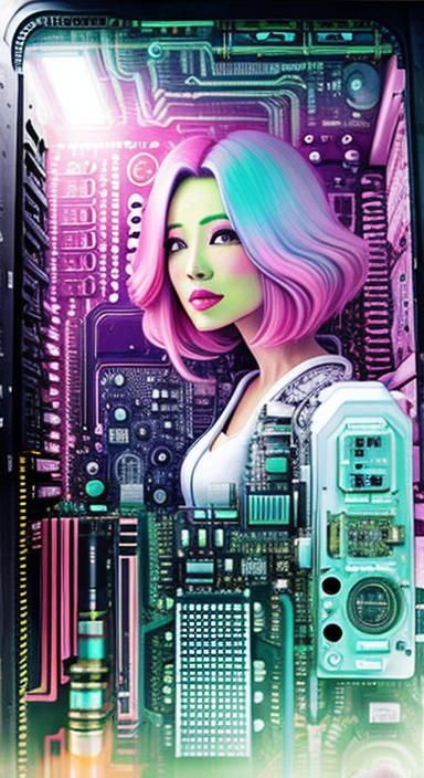 Organic Motherboard Dreamscape in Pastel Colors