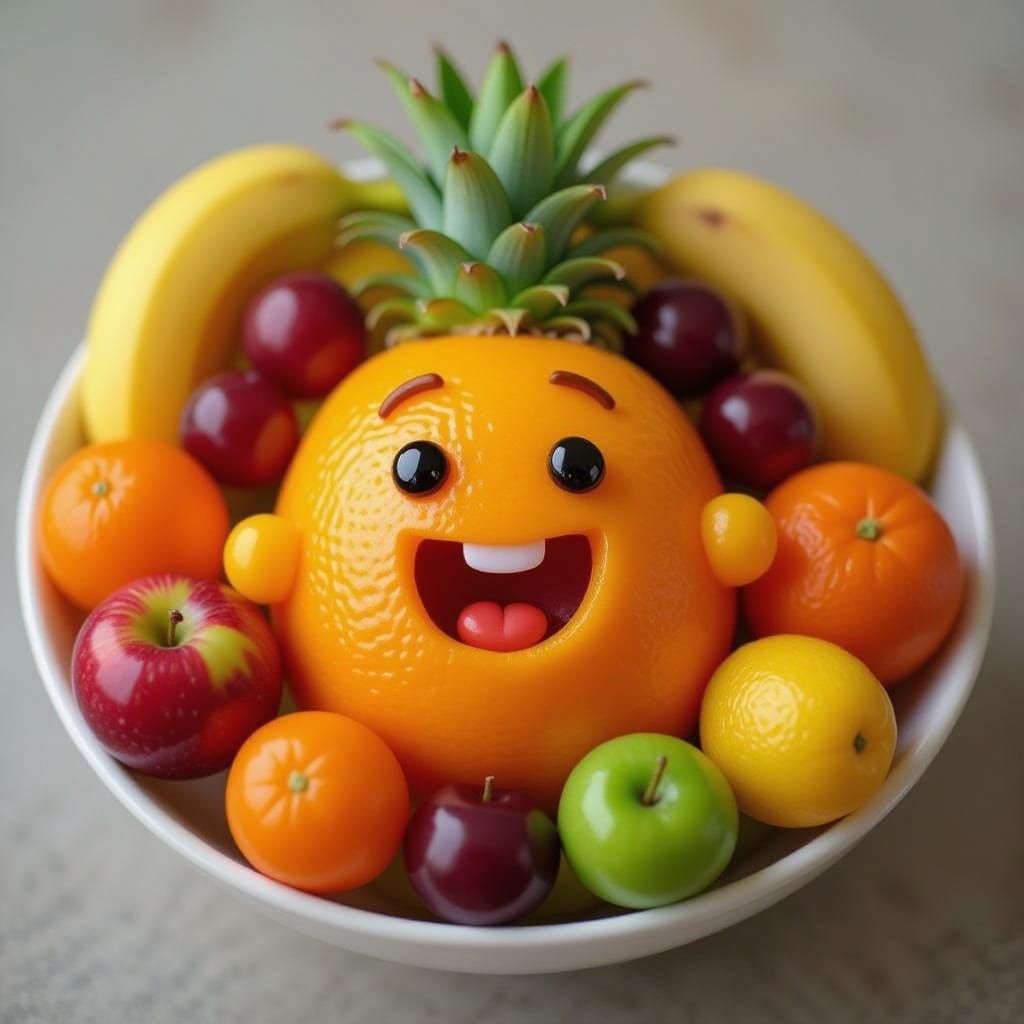 Surreal Image of Fruit Consuming Fruit