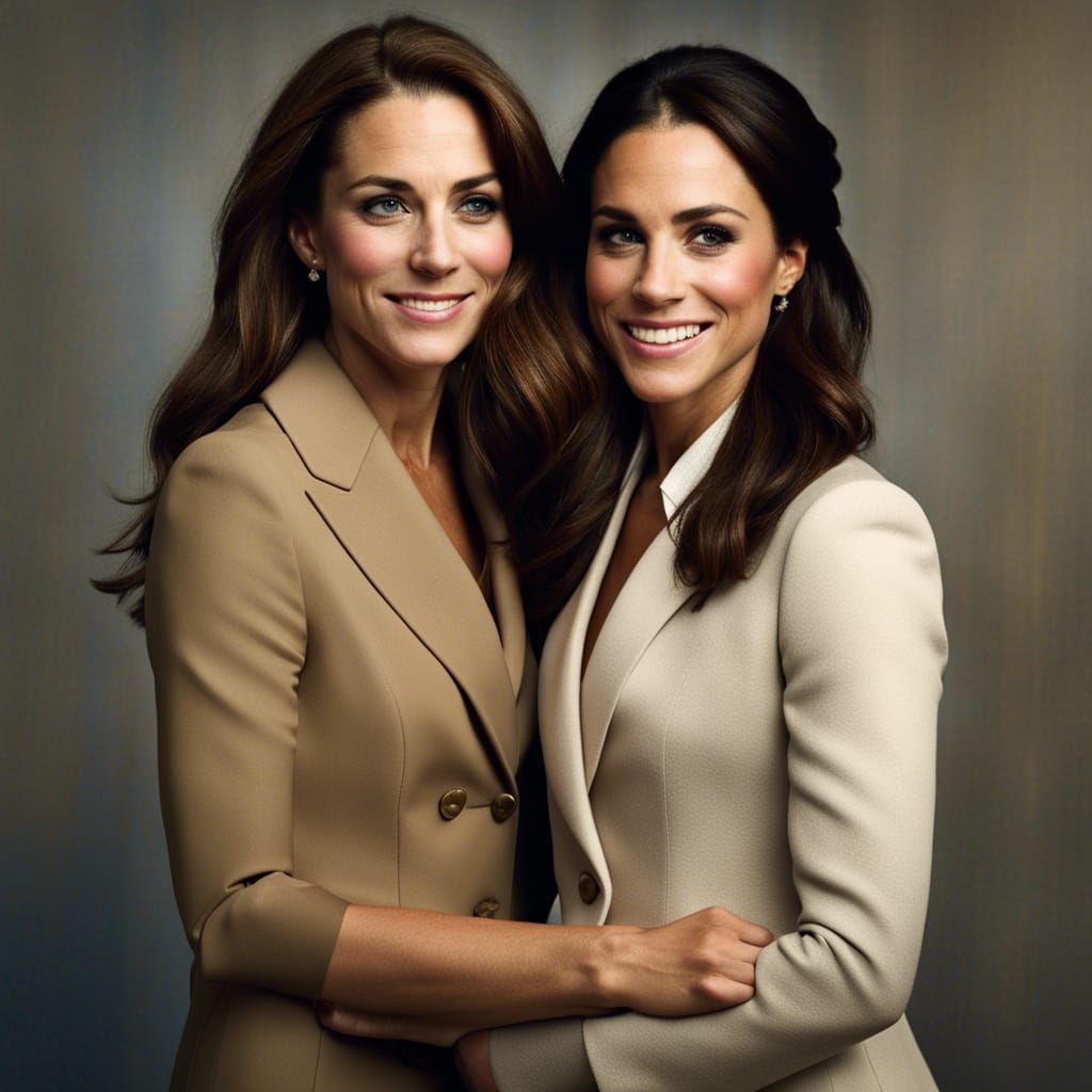 Kate Middleton and Meghan Markle: Lesbian Couple Portrait