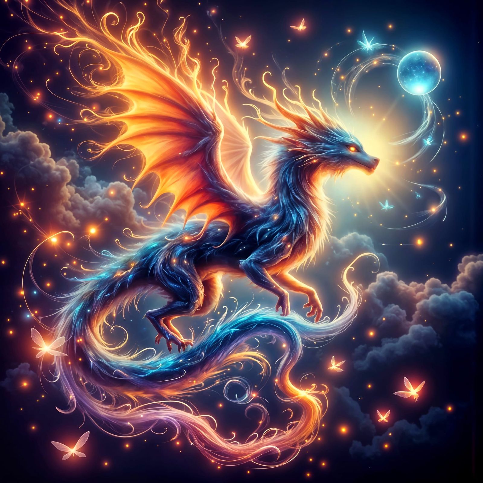 Celestial Dragon Hatchling in Alien Forest