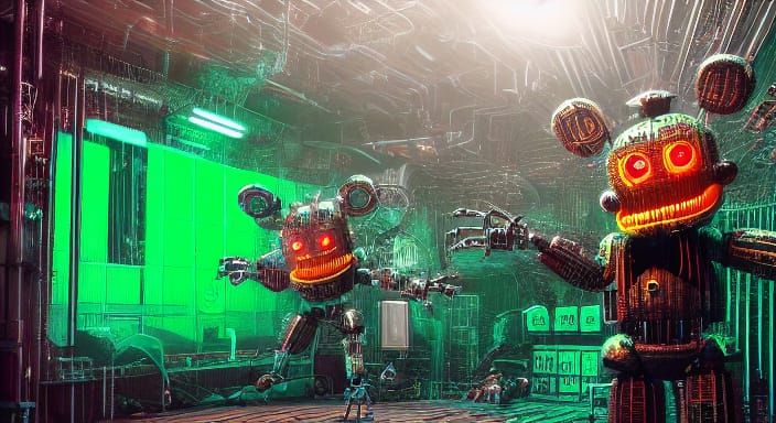 Abstract Quantum Computer Simulation in Neon Colors