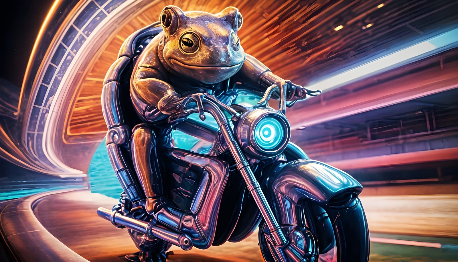 Cyberpunk Wombat Speeds Across the Desert