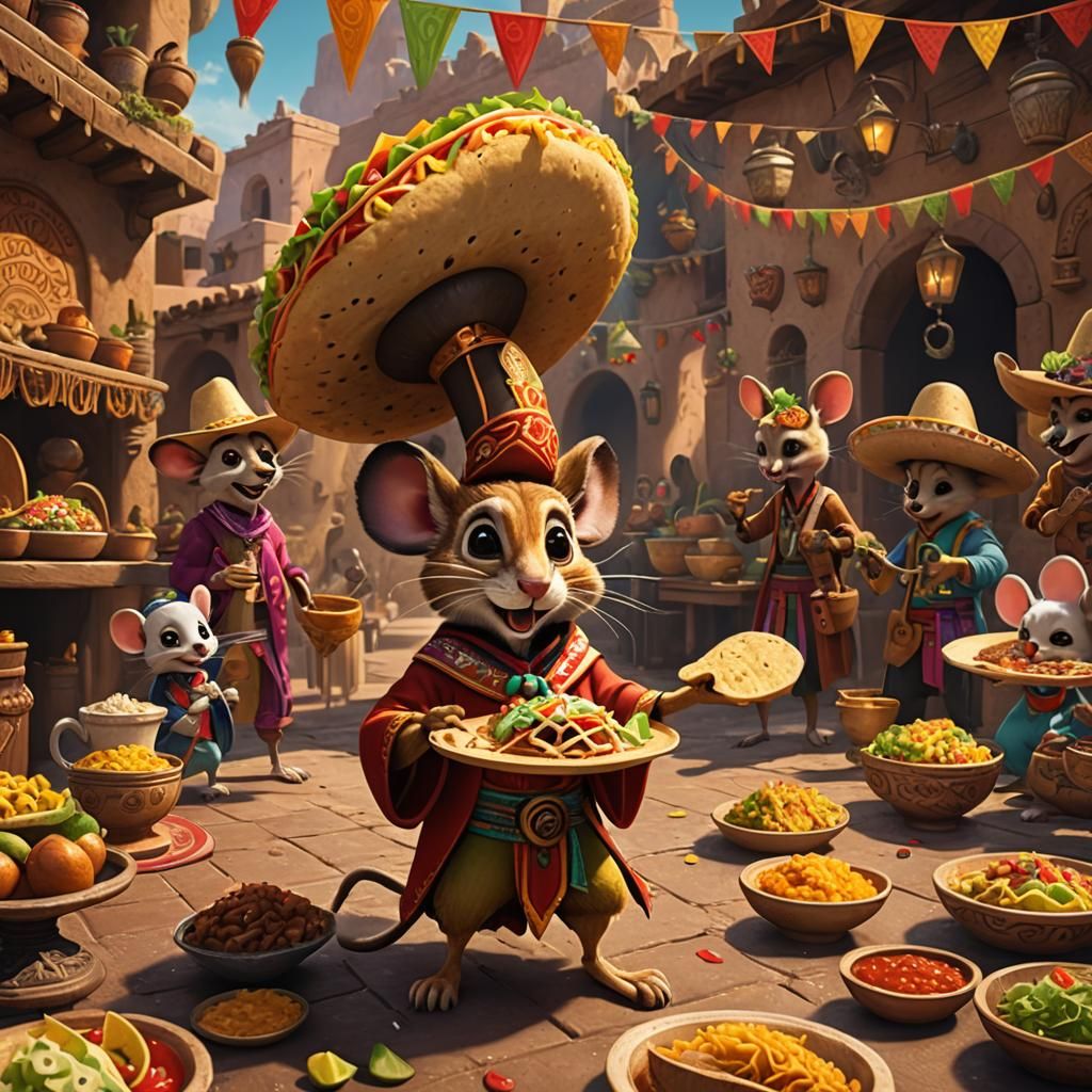 Speedy Gonzales' Mexican Fiesta: Detailed Matte Painting
