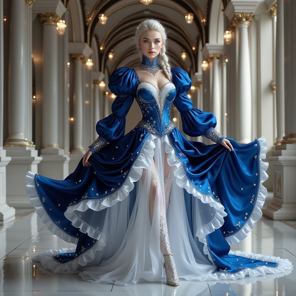 Fantasy Queen in Midnight Blue Parade Robe