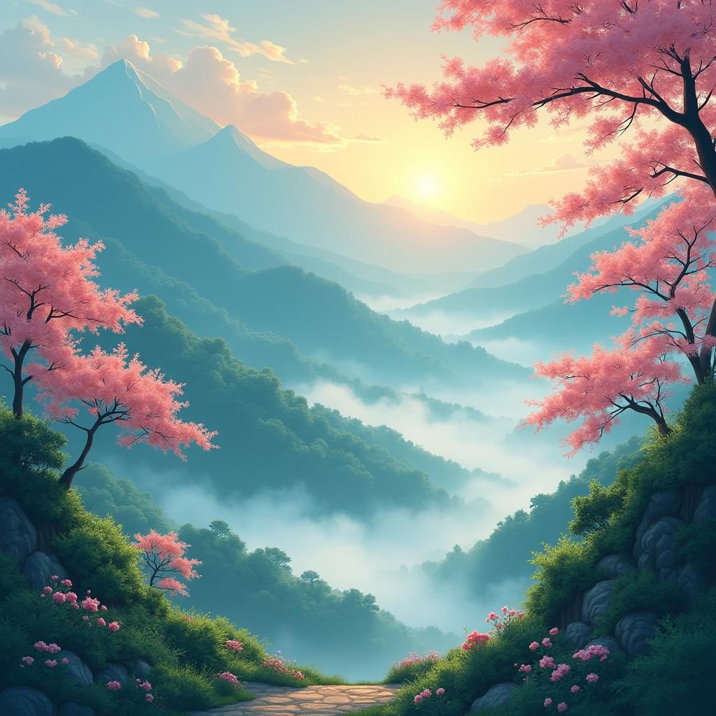 Japanese Landscape Inspired by Studio Ghibli