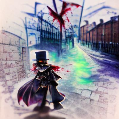 Foggy London Street at Night, Victorian Era