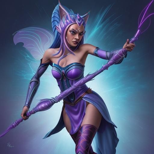 Ahsoka as Witch Fairy in Hyperrealistic Style