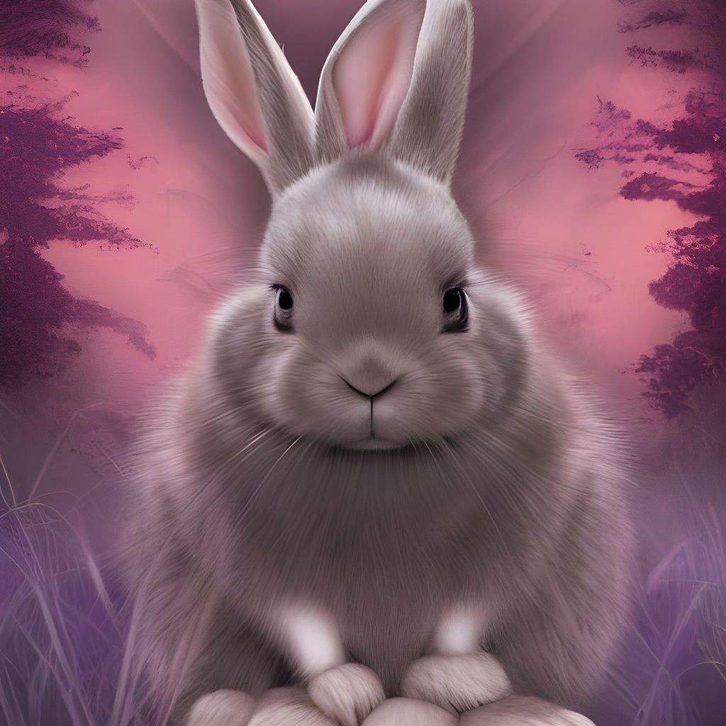 Fantasy Valentine's Day Bunny Card in 8k