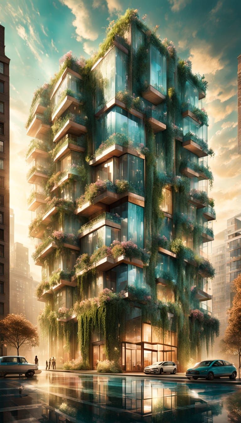 solarpunk apartment building