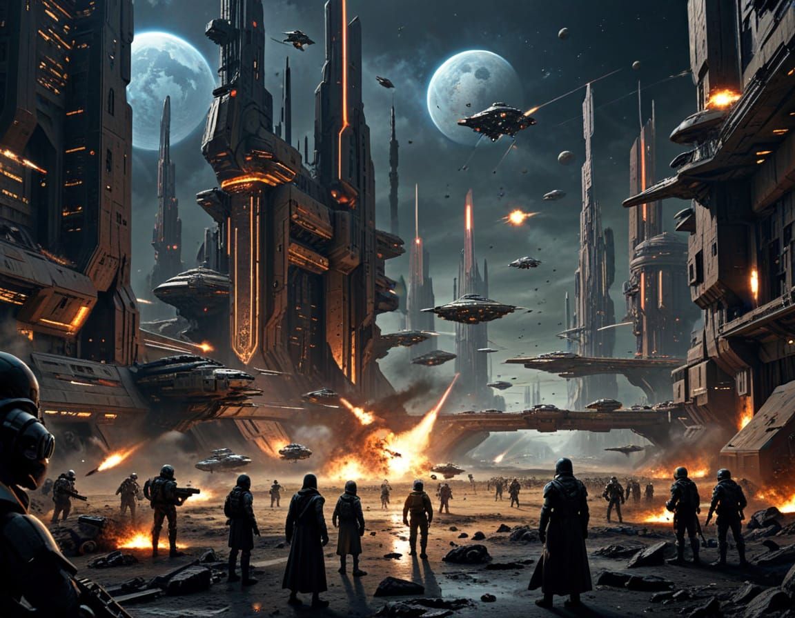 Futuristic Sci-Fi War Scene