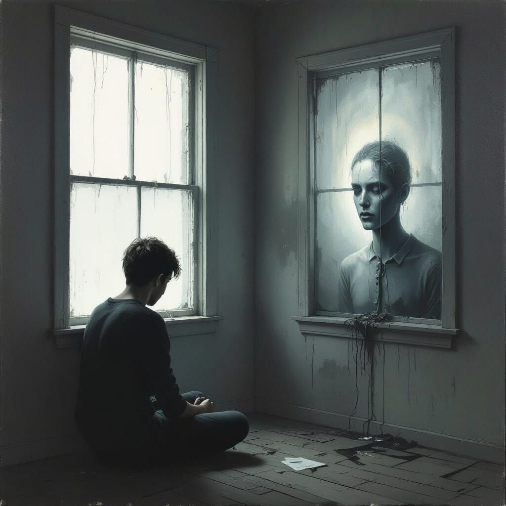 Symbolic Digital Painting of Isolation and Media Manipulatio...