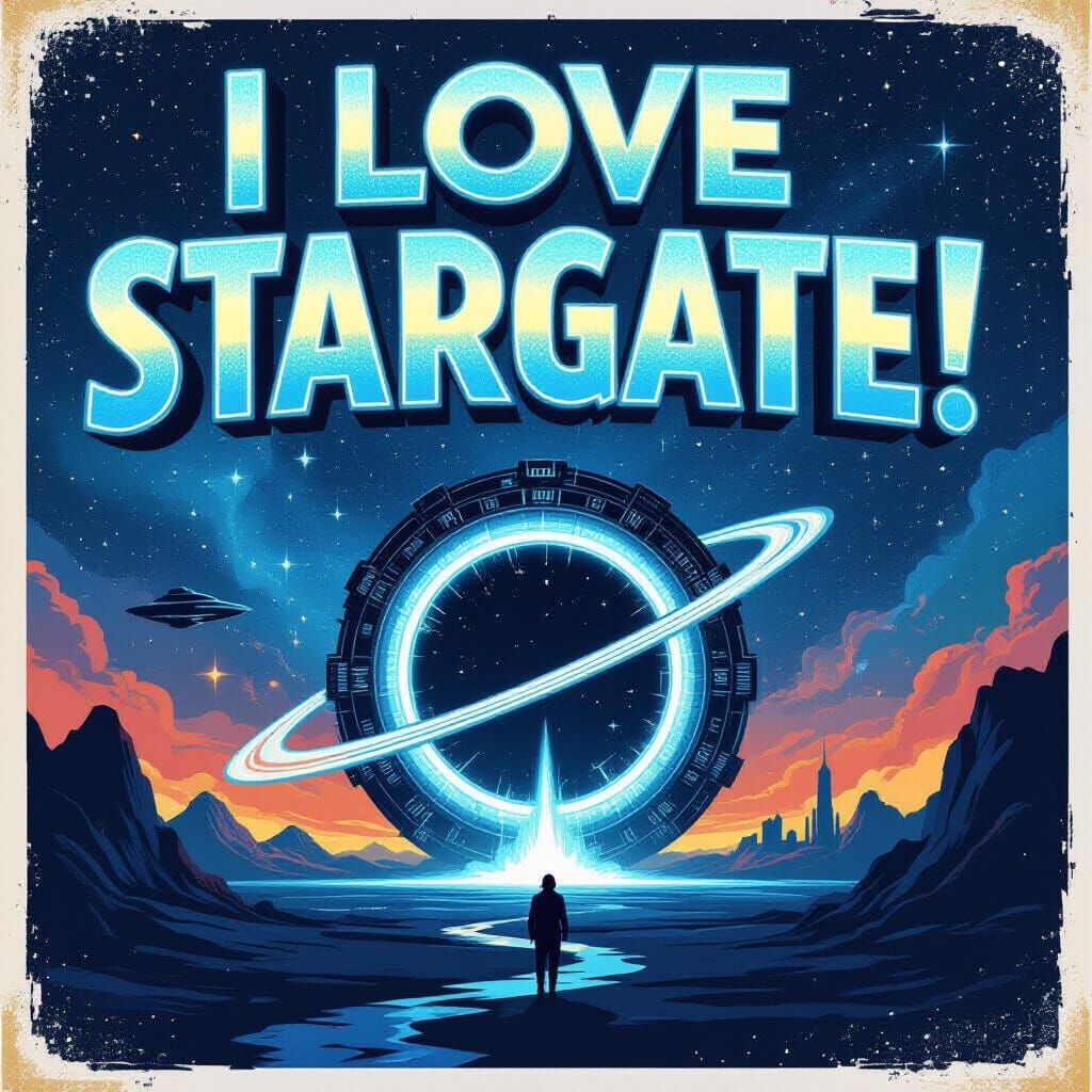 Retro Stargate Poster in Sci-Fi Style