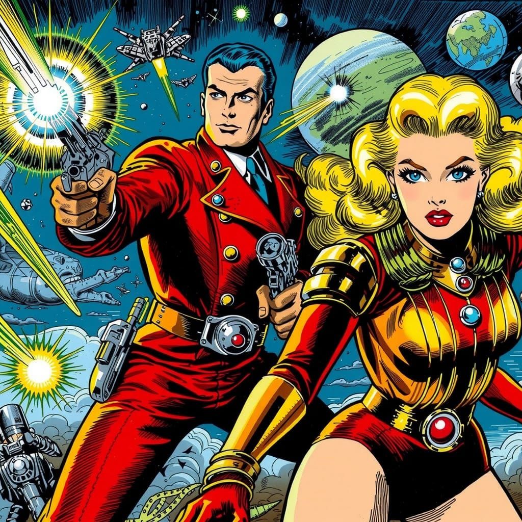 Epic Pulp Comic Book Cover Art