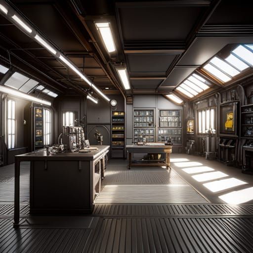 Science Lab with 3D Cinematic Graphics