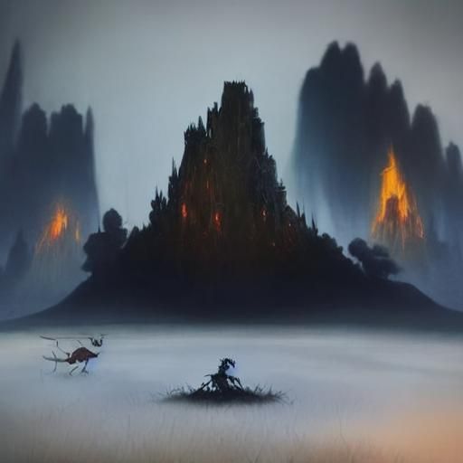 Demonic Ant-Hill in Dark Fantasy Style